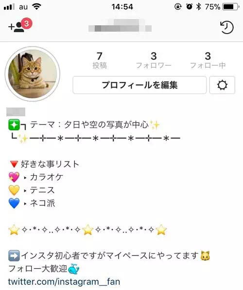 改行や空白改行を使う|インスタで自己紹介をオシャレに可愛く作るポイント