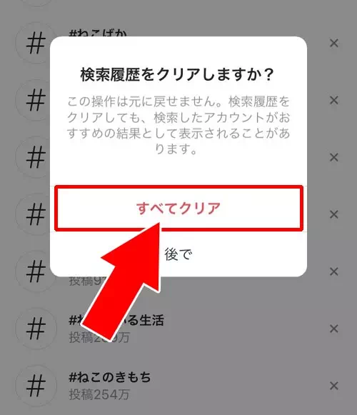 上位検索結果を消したい時の方法(リセット方法)|インスタの上位検索結果とは?履歴が消える原因やリセット方法などを解説