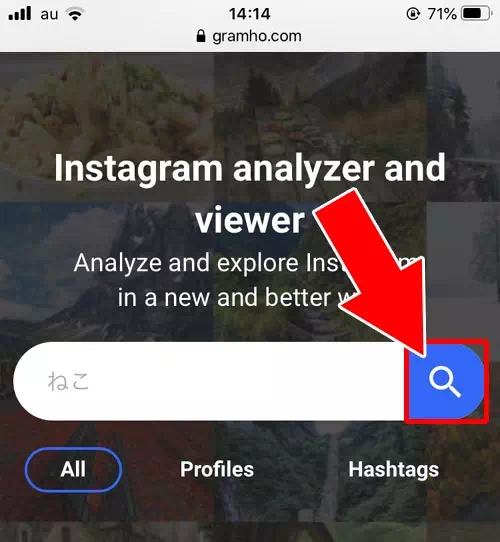 写真を検索する(ハッシュタグ検索)|インスタ検索できるGramhir(Gramho)の使い方!ストーリーが出ない原因も解説します