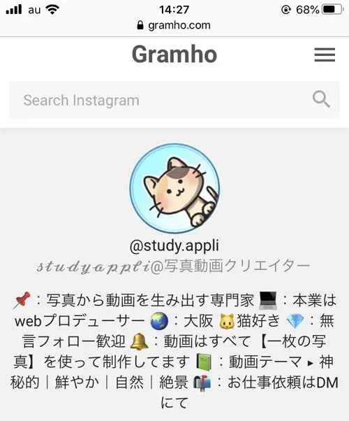 アカウントを検索する|インスタ検索できるGramhir(Gramho)の使い方!ストーリーが出ない原因も解説します