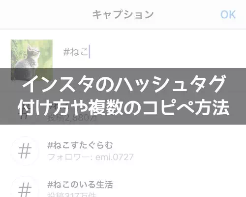 インスタでハッシュタグの付け方!人気ハッシュタグをコピーで簡単に追加できます