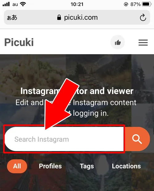 アカウント検索から写真を見る|Picuki(ピクキ)の使い方!インスタにログインなしでストーリーも見れます