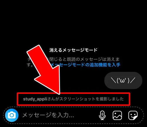 DMで消えるメッセージ画面をスクショすると通知される|インスタのDMで消えるメッセージを送る方法!スクショで通知されるので注意です