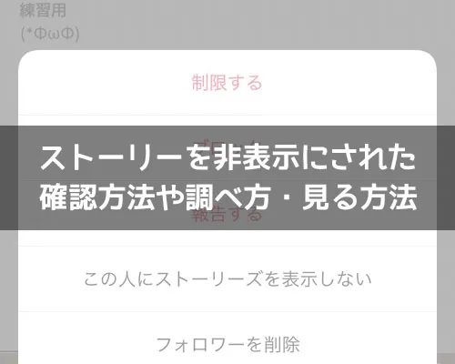 インスタストーリーを非表示にされた後で見る方法