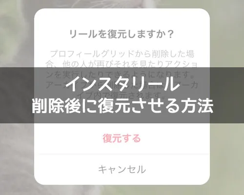 インスタのリールを削除後に復元させる方法