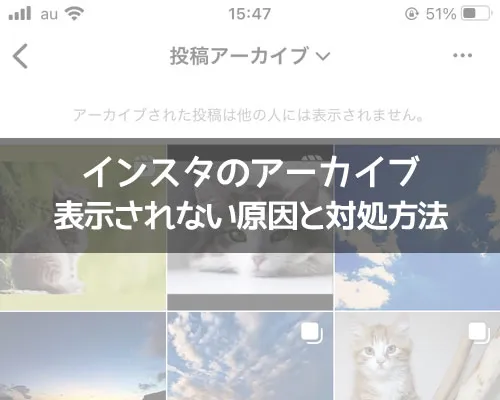 インスタのアーカイブが表示されない原因と対処方法