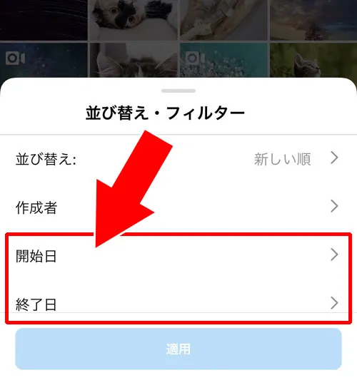 開始日・終了日|インスタでいいね欄の見方!フィルターで非表示や特定相手だけ見る方法もあります
