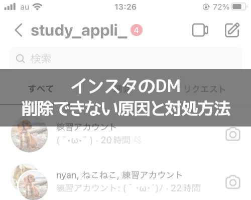 インスタのDMが削除できない原因!メッセージは消せない仕様です