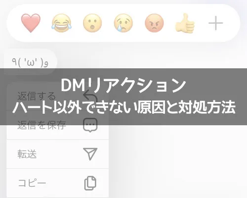 インスタのDMリアクションでハート以外できない原因と対処方法